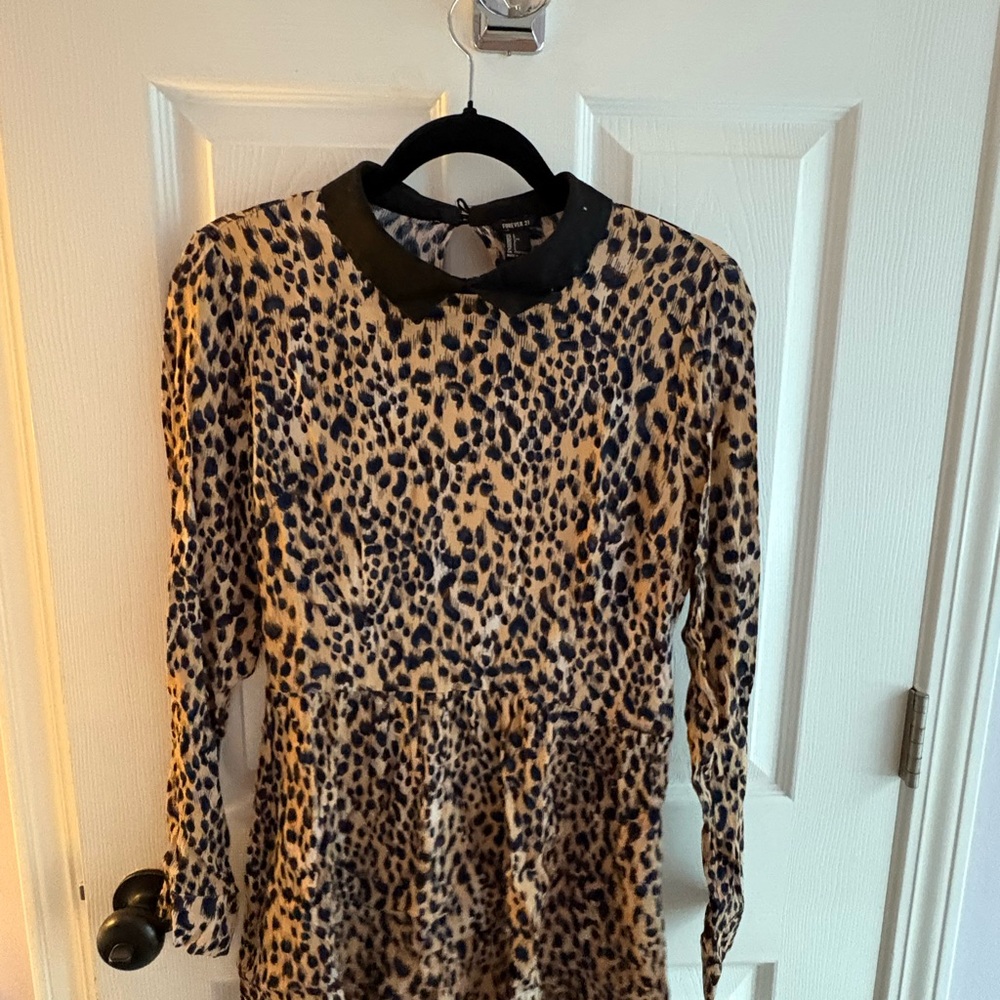 Forever 21 Brown and Black Bishop Sleeve Sundress
